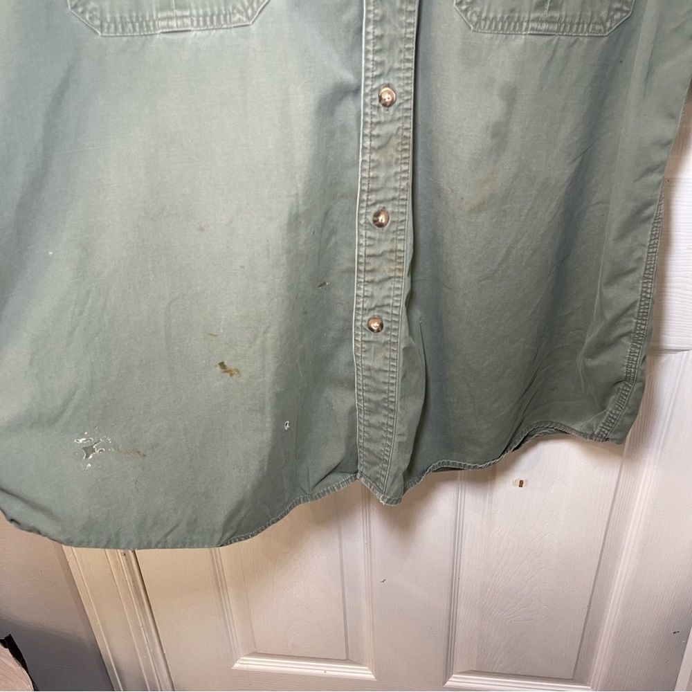 Carhartt Men's Green Casual Button-Down Shirt WORN - Picture 5 of 6